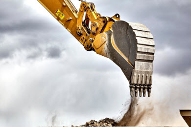 yellow excavator arm