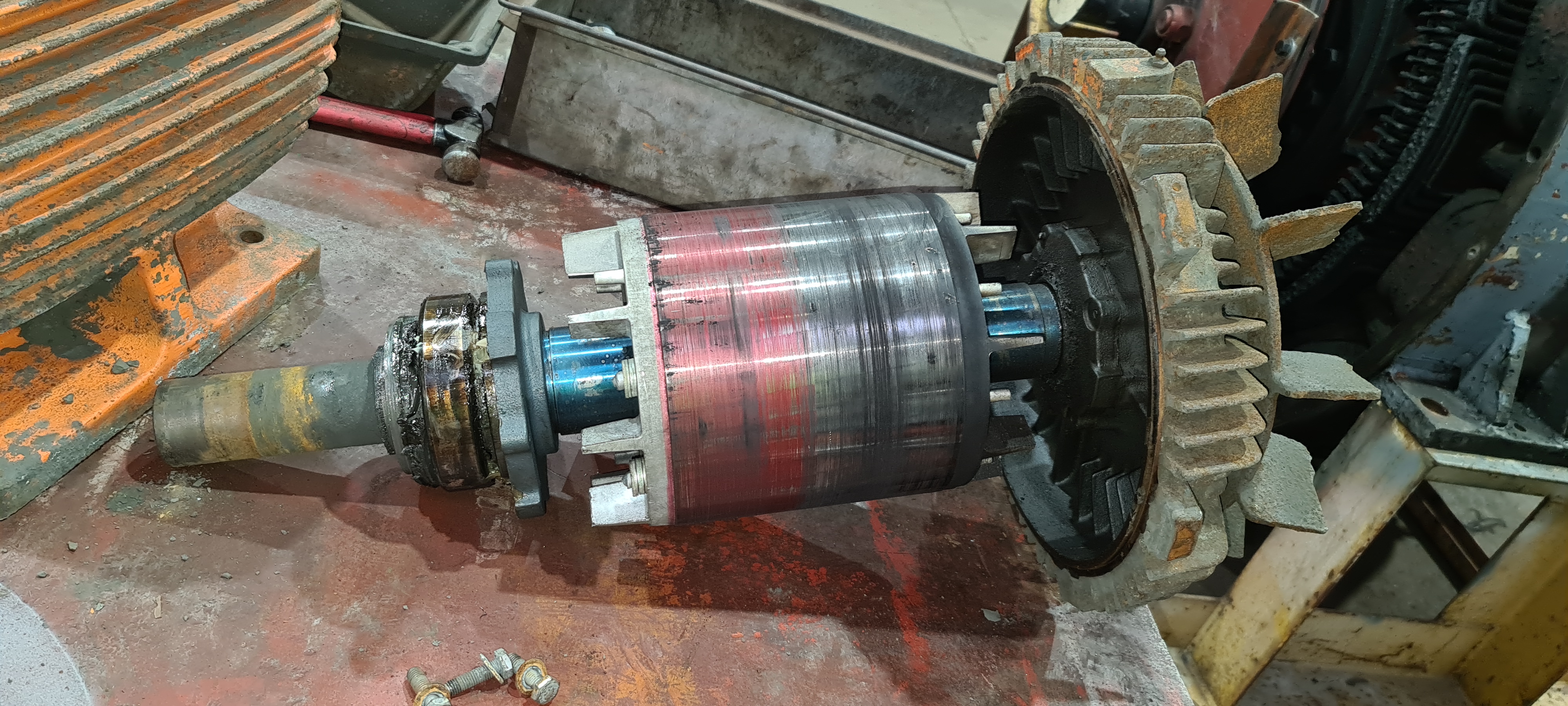 failed bearing motor